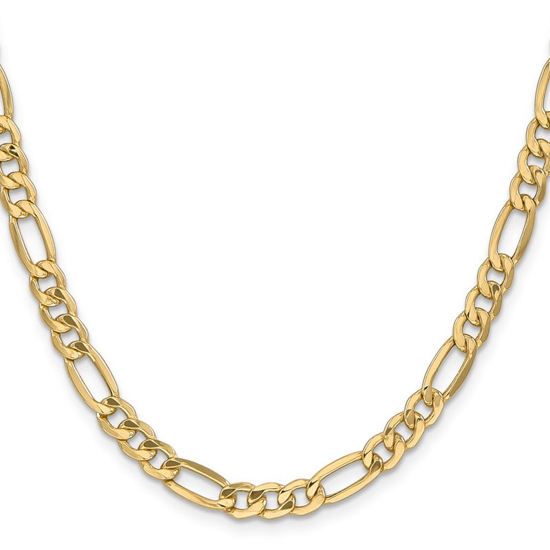 14K 26 inch 6.25mm Semi-Solid Figaro with Lobster Clasp Chain-BC96-26