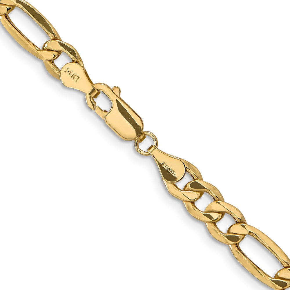 14K 26 inch 6.25mm Semi-Solid Figaro with Lobster Clasp Chain-BC96-26