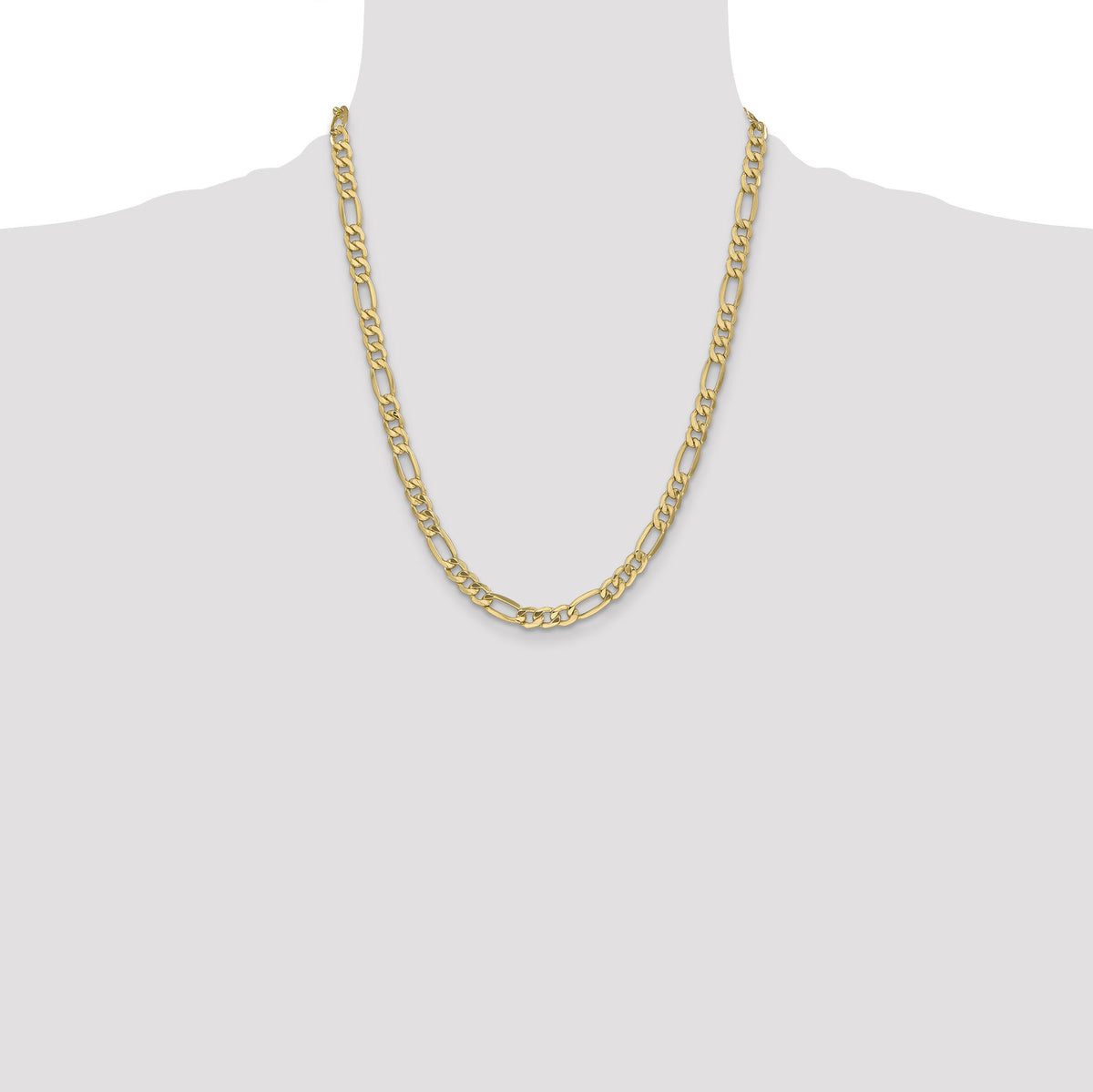 14k 6.25mm Semi-Solid Figaro Chain-BC96-22