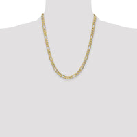 14k 6.25mm Semi-Solid Figaro Chain-BC96-22
