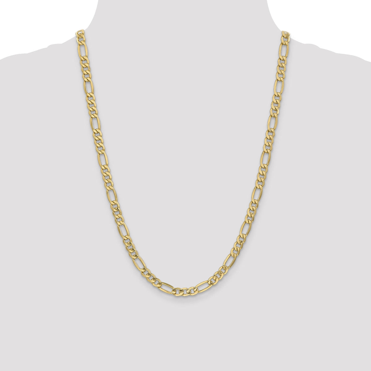 14k 6.25mm Semi-Solid Figaro Chain-BC96-24