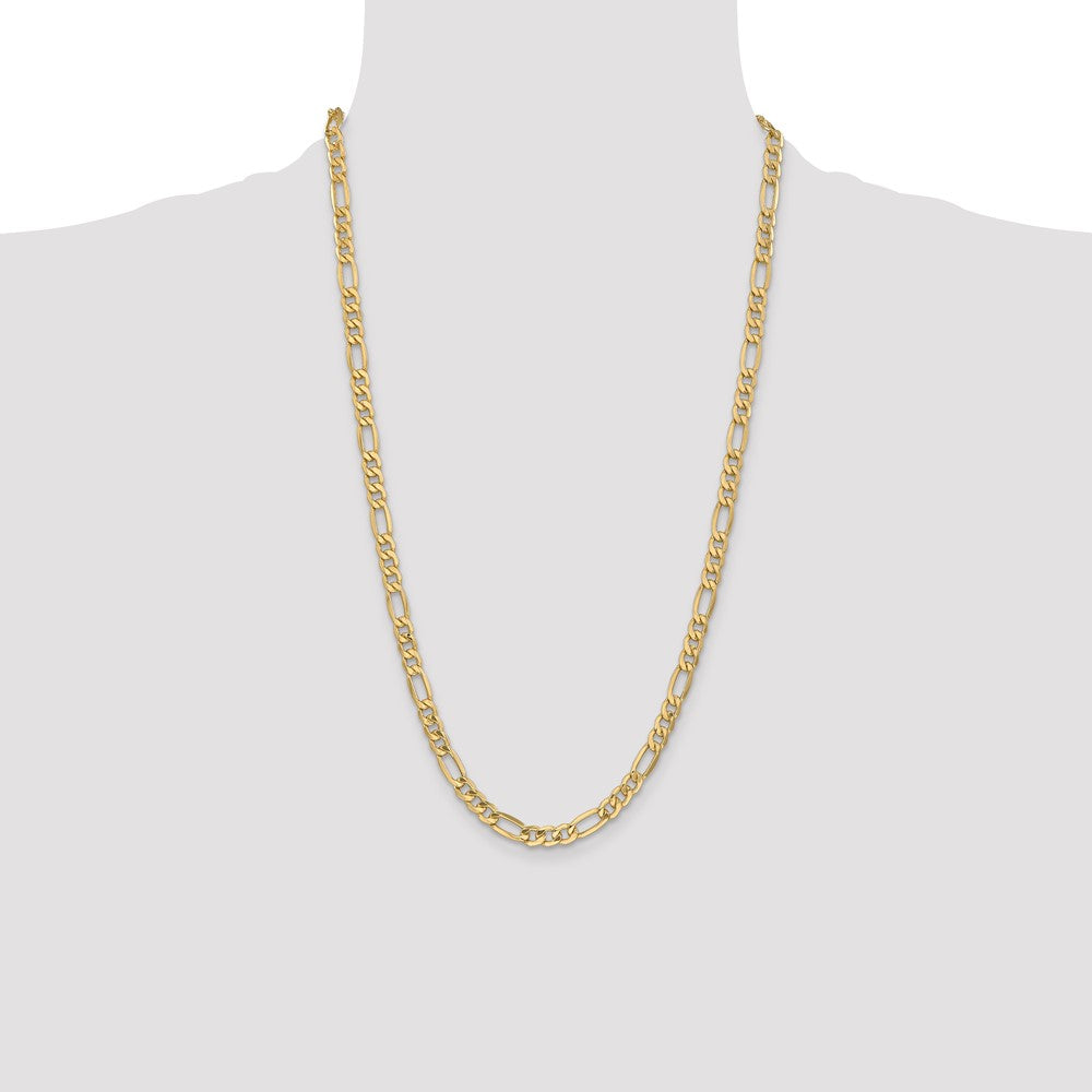 14K 26 inch 6.25mm Semi-Solid Figaro with Lobster Clasp Chain-BC96-26