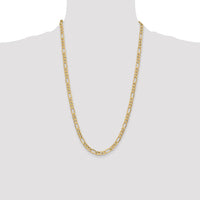 14K 26 inch 6.25mm Semi-Solid Figaro with Lobster Clasp Chain-BC96-26