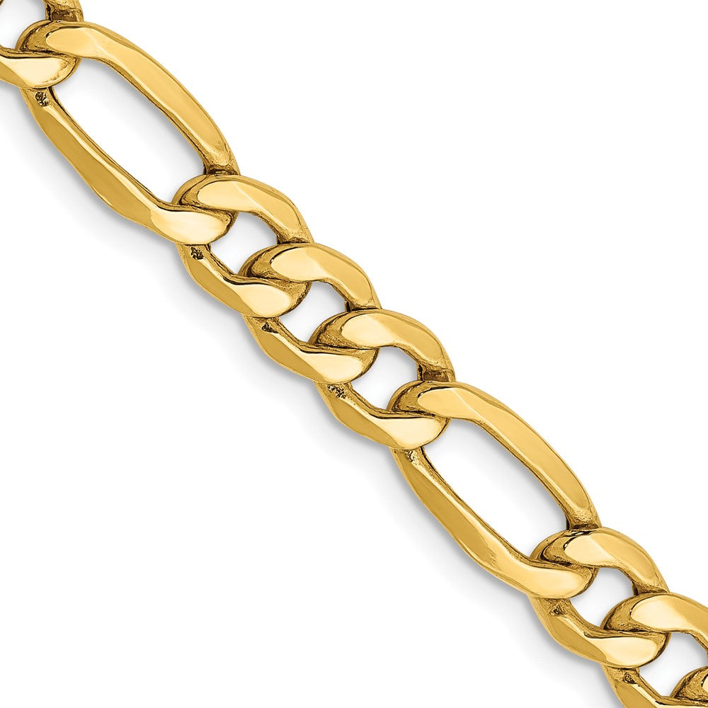 14K 26 inch 6.25mm Semi-Solid Figaro with Lobster Clasp Chain-BC96-26