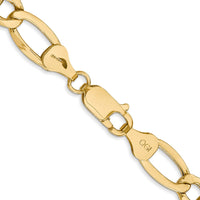 14K 26 inch 7.3mm Semi-Solid Figaro with Lobster Clasp Chain-BC97-26