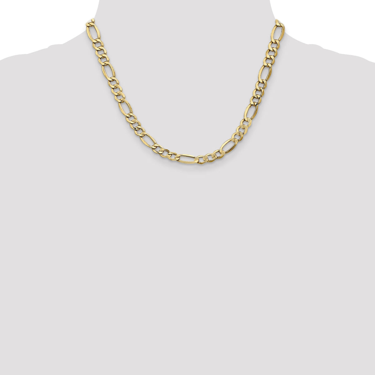 14k 7.3mm Semi-Solid Figaro Chain-BC97-18
