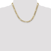 14k 7.3mm Semi-Solid Figaro Chain-BC97-18