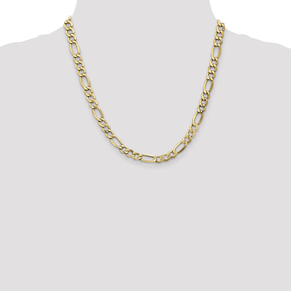 14k 7.3mm Semi-Solid Figaro Chain-BC97-20