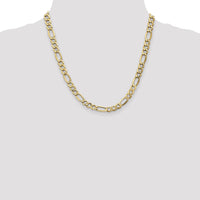 14k 7.3mm Semi-Solid Figaro Chain-BC97-20