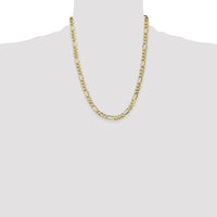 14k 7.3mm Semi-Solid Figaro Chain-BC97-22