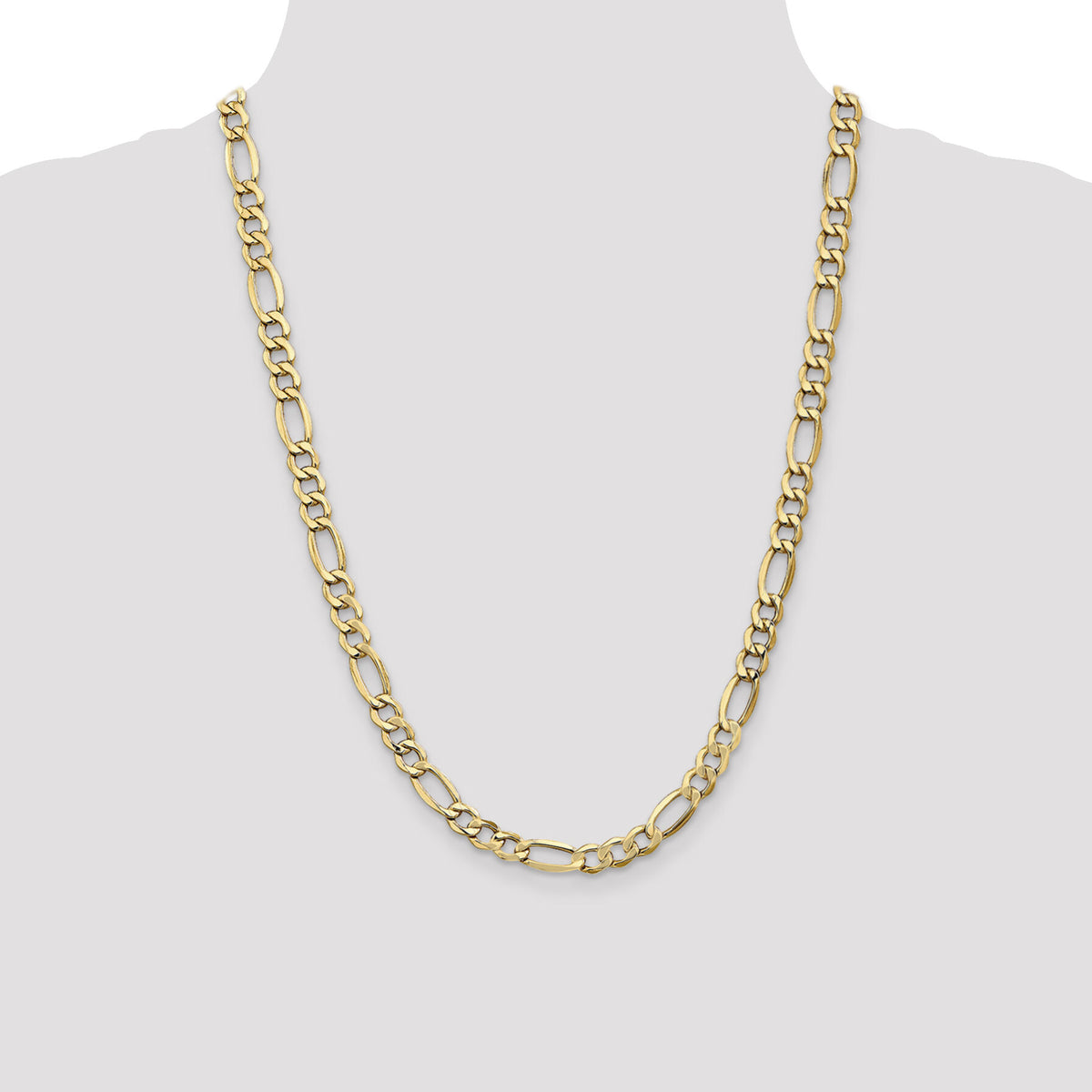14k 7.3mm Semi-Solid Figaro Chain-BC97-24