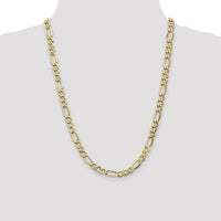 14k 7.3mm Semi-Solid Figaro Chain-BC97-24