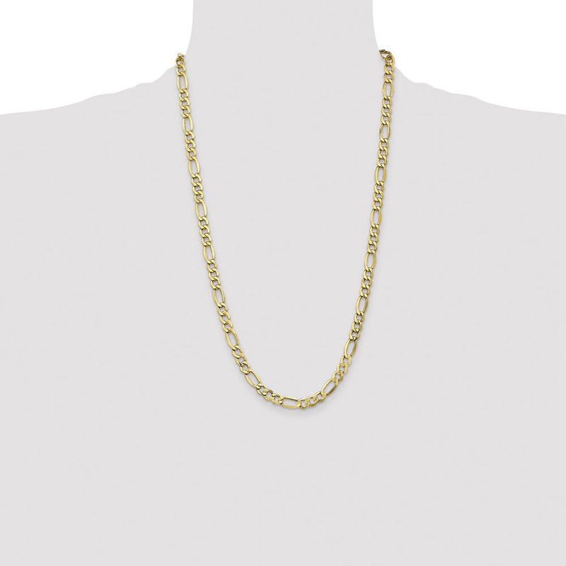 14K 26 inch 7.3mm Semi-Solid Figaro with Lobster Clasp Chain-BC97-26