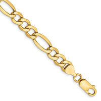 14k 7.3mm Semi-Solid Figaro Chain-BC97-8