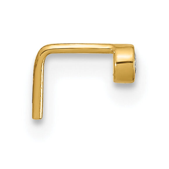 14k 22 Gauge 2.5mm CZ Nose Stud-BD100
