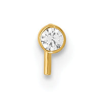 14k 22 Gauge 2.5mm CZ Nose Stud-BD100