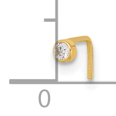 14k 22 Gauge 2.5mm CZ Nose Stud-BD100