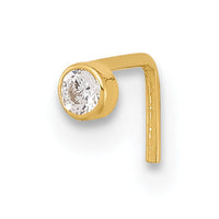14k 22 Gauge 2.5mm CZ Nose Stud-BD100