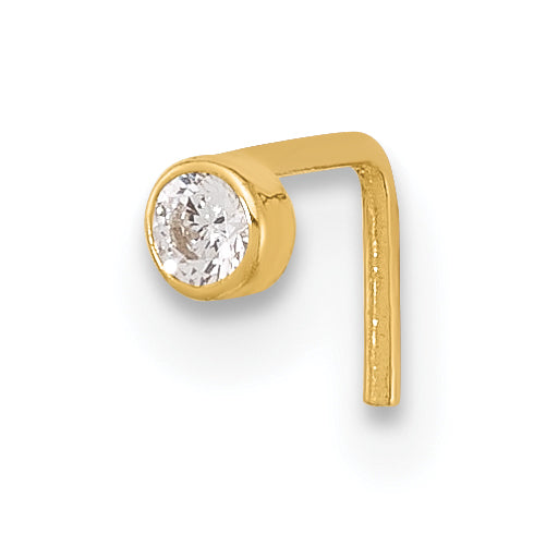 14k 22 Gauge 2.5mm CZ Nose Stud-BD100