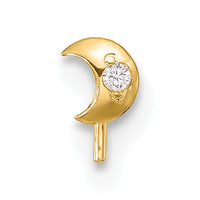 14k 23 Gauge CZ Moon Nose Stud-BD101