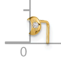 14k 23 Gauge CZ Moon Nose Stud-BD101