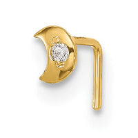 14k 23 Gauge CZ Moon Nose Stud-BD101