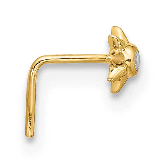 14k 23 Gauge CZ Sun Nose Stud-BD102
