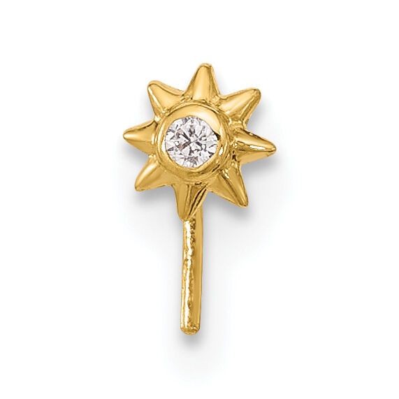 14k 23 Gauge CZ Sun Nose Stud-BD102