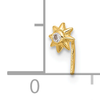 14k 23 Gauge CZ Sun Nose Stud-BD102