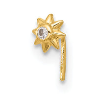 14k 23 Gauge CZ Sun Nose Stud-BD102