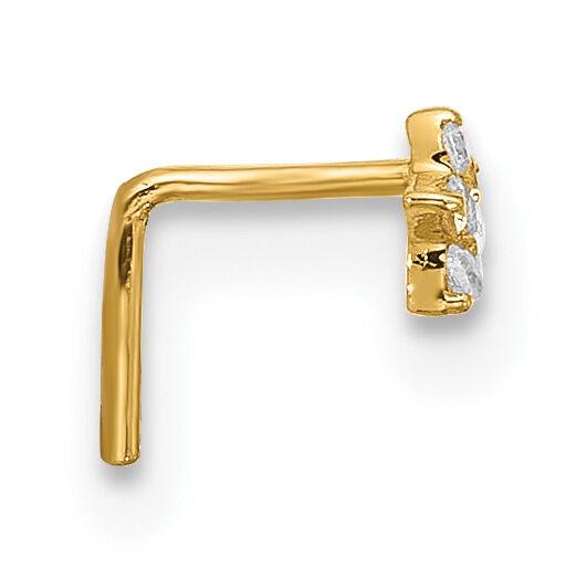14k 22 Gauge CZ Star Nose Stud-BD103
