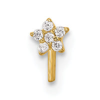 14k 22 Gauge CZ Star Nose Stud-BD103