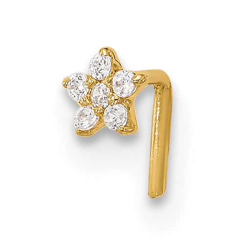 14k 22 Gauge CZ Star Nose Stud-BD103