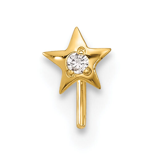 14k 23 Gauge CZ Star Nose Stud-BD104
