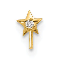 14k 23 Gauge CZ Star Nose Stud-BD104