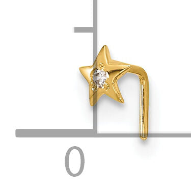 14k 23 Gauge CZ Star Nose Stud-BD104