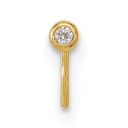 14k 23 Gauge 2.2mm CZ Nose Stud-BD106