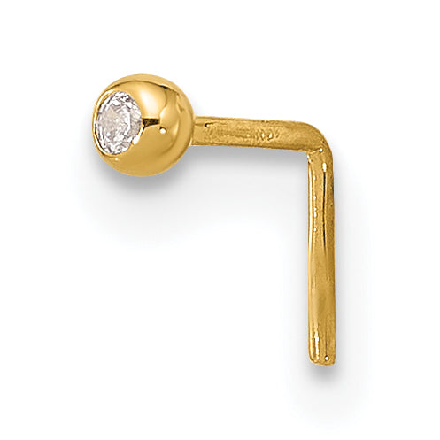 14k 23 Gauge 2.2mm CZ Nose Stud-BD106