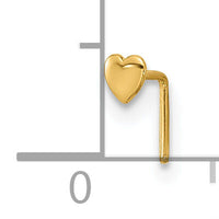 14k 22 Gauge Polished Heart Nose Stud-BD107