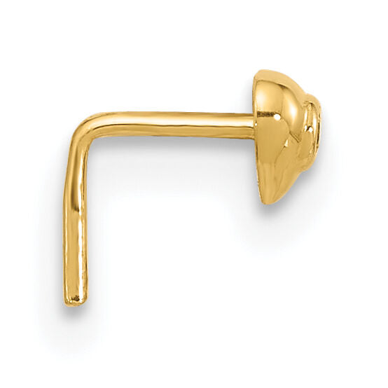14k 22 Gauge CZ Heart Nose Stud-BD108