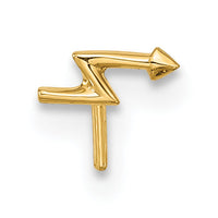 14k 22 Gauge Lightning Bolt Nose Stud-BD109
