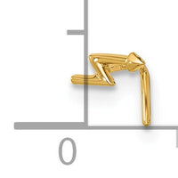 14k 22 Gauge Lightning Bolt Nose Stud-BD109