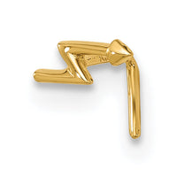 14k 22 Gauge Lightning Bolt Nose Stud-BD109