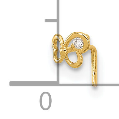14k 23 Gauge CZ Butterfly Nose Stud-BD110