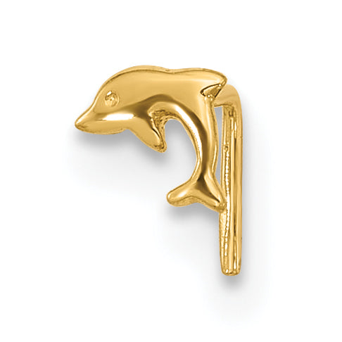 14k 23 Gauge Dolphin Nose Ring-BD112