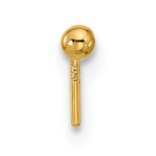 14k 22 Gauge Polished 2mm Ball Nose Stud-BD113