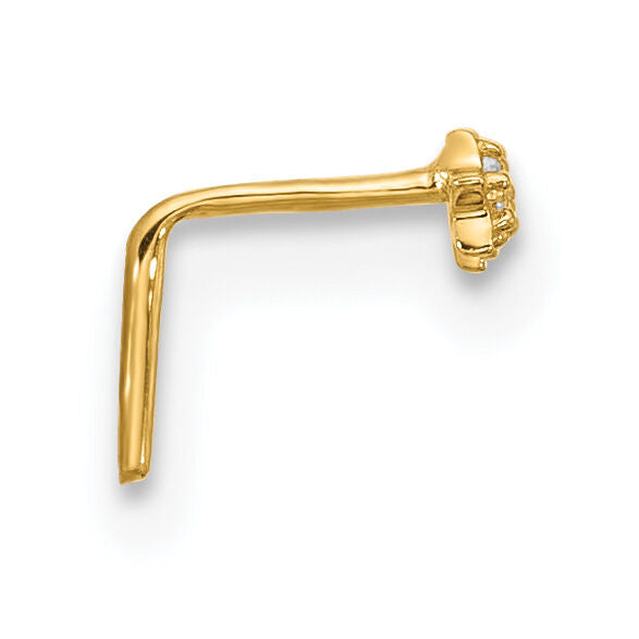 14k 22 Gauge CZ 3-Star Nose Stud-BD114