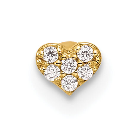 14k 18 Gauge CZ Heart Labret/Face Jewelry-BD116