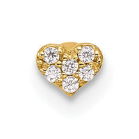 14k 18 Gauge CZ Heart Labret/Face Jewelry-BD116