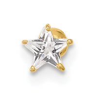 14k 18 Gauge CZ Star Labret/Face Jewelry-BD118